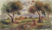Pierre Renoir Landscape with Figures at Cagnes oil painting reproduction